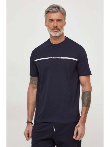 Bavlněné tričko Armani Exchange tmavomodrá barva s potiskem 3DZTLG ZJ9JZ