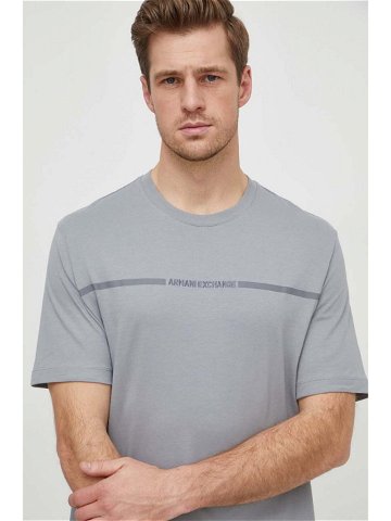 Bavlněné tričko Armani Exchange šedá barva s potiskem 3DZTLG ZJ9JZ