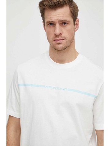 Bavlněné tričko Armani Exchange béžová barva s potiskem 3DZTLG ZJ9JZ