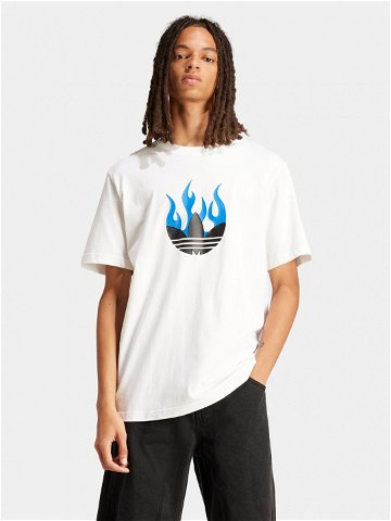 Adidas T-Shirt Flames Logo IS2944 Bílá Loose Fit