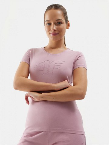 4F T-Shirt 4FWSS24TTSHF1163 Růžová Slim Fit