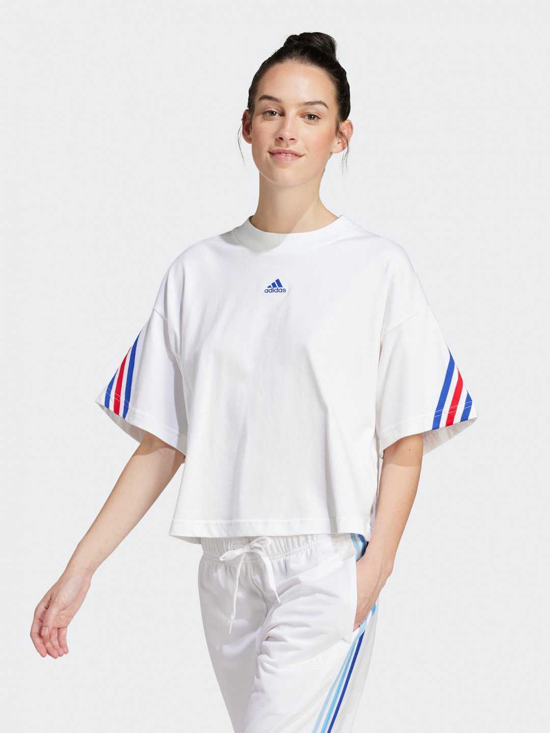Adidas T-Shirt Future Icons 3-Stripes IS3236 Bílá Loose Fit
