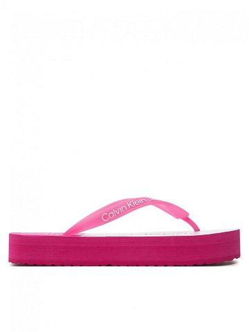 Calvin Klein Jeans Žabky Beach Sandal Flatform Monologo YW0YW01617 Růžová