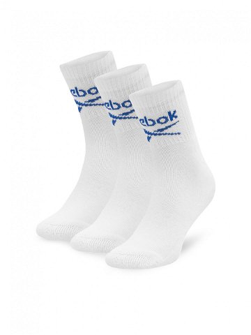 Reebok Sada 3 párů vysokých ponožek unisex R0255-SS24 3-pack Bílá