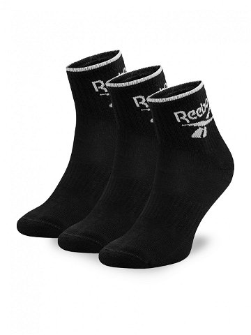 Reebok Sada 3 párů vysokých ponožek unisex R0362-SS24 3-pack Černá