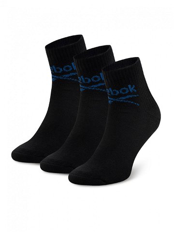 Reebok Sada 3 párů vysokých ponožek unisex R0255-SS24 3-pack Černá