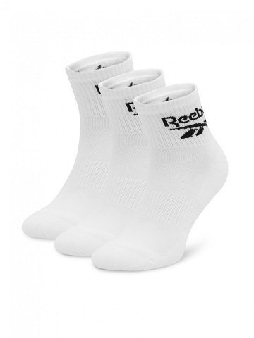 Reebok Sada 3 párů vysokých ponožek unisex R0427-SS24 3-pack Bílá