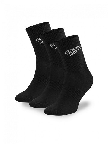 Reebok Sada 3 párů vysokých ponožek unisex R0452-SS24 3-pack Černá