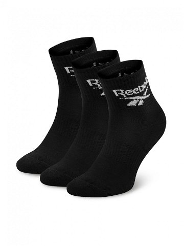Reebok Sada 3 párů vysokých ponožek unisex R0427-SS24 3-pack Černá