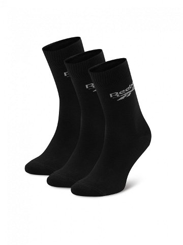 Reebok Sada 3 párů vysokých ponožek unisex R0367-SS24 3-pack Černá