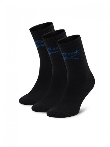 Reebok Sada 3 párů vysokých ponožek unisex R0258-SS24 3-pack Černá