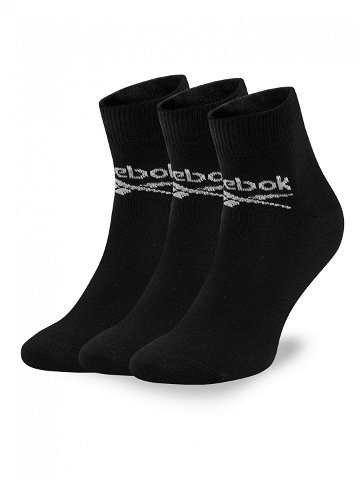 Reebok Sada 3 párů vysokých ponožek unisex R0429-SS24 3-pack Černá