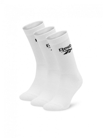 Reebok Sada 3 párů vysokých ponožek unisex R0452-SS24 3-pack Bílá