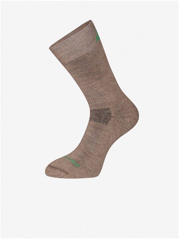 Šedo-hnědé ponožky z merino vlny ALPINE PRO Erate