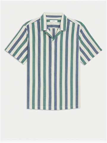 Zelená pánská pruhovaná košile Marks & Spencer