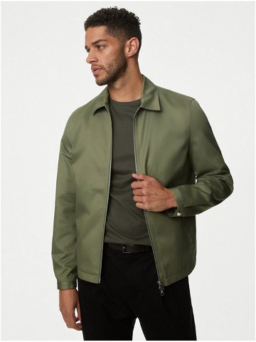 Zelená pánská bunda typu Harrington Marks & Spencer