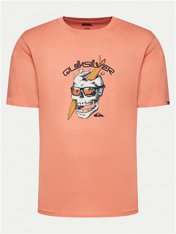 Quiksilver T-Shirt One Last Surf EQYZT07674 Oranžová Regular Fit