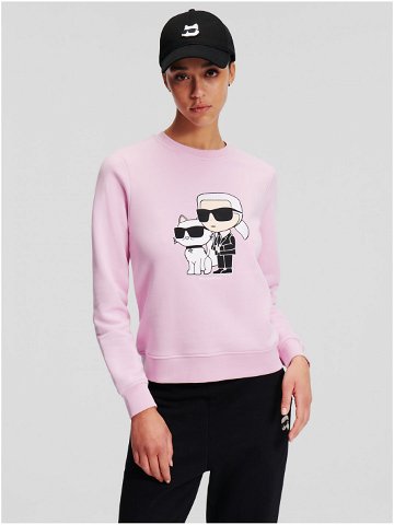 Světle růžová dámská mikina KARL LAGERFELD Ikonik 2 0 Sweatshirt