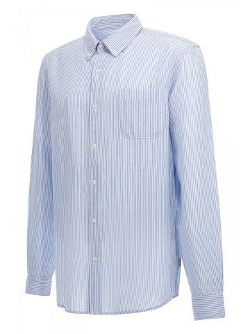 Košile woolrich botton down linen shirt modrá m