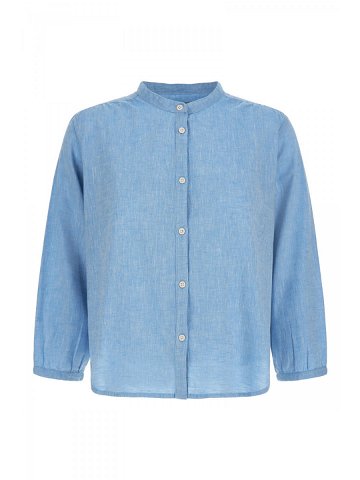 Košile woolrich cotton linen shirt modrá s