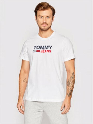 Tommy Jeans T-Shirt Corp Logo DM0DM15379 Bílá Regular Fit