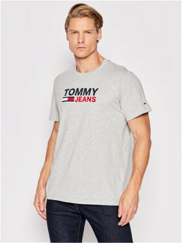 Tommy Jeans T-Shirt Corp Logo DM0DM15379 Šedá Regular Fit