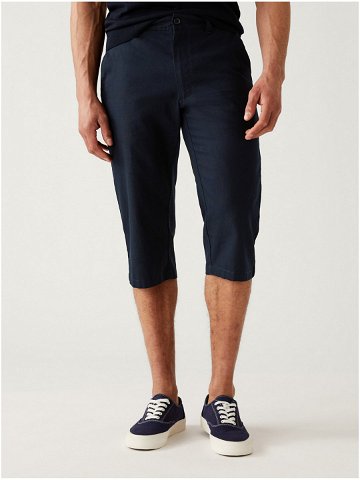 Tmavě modré pánské 3 4 kalhoty s příměsí lnu Marks & Spencer