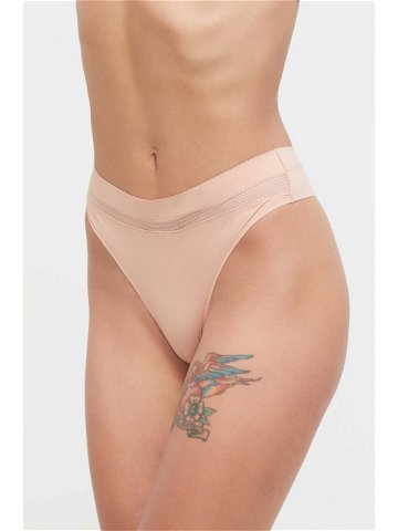 Tanga Calvin Klein Underwear růžová barva 000QF6047E