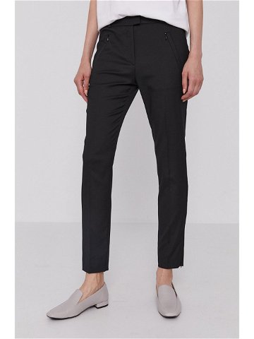 Kalhoty Boss dámské černá barva jednoduché high waist 50290225