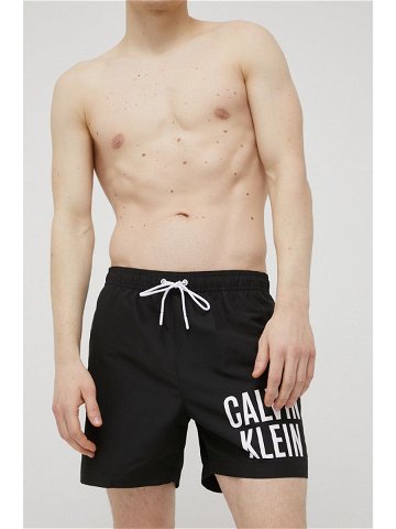 Plavkové šortky Calvin Klein černá barva KM0KM00739