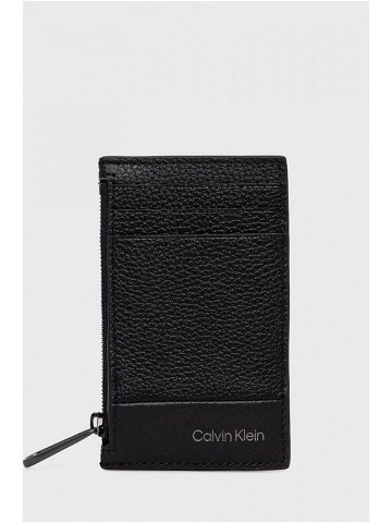 Kožené pouzdro na karty Calvin Klein černá barva K50K509609