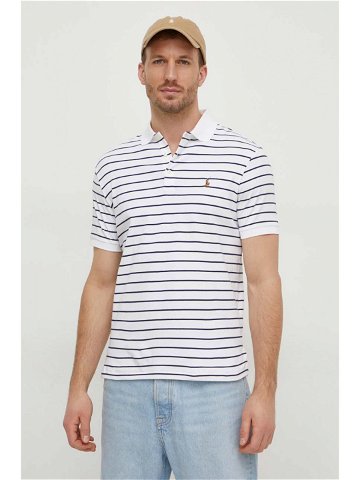 Bavlněné polo tričko Ralph Lauren bílá barva 710870545