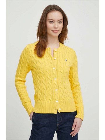 Bavlněný kardigan Polo Ralph Lauren žlutá barva 211891643