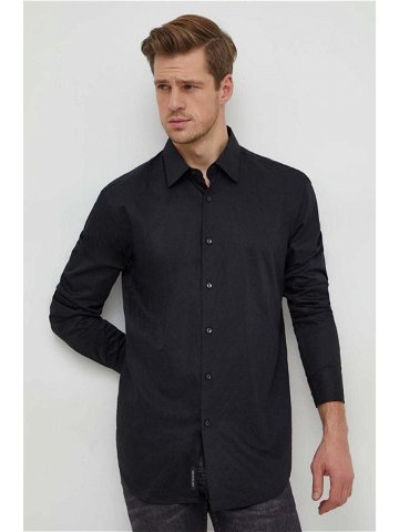 Košile BOSS černá barva regular s klasickým límcem 50473310