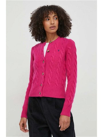 Vlněný svetr Polo Ralph Lauren růžová barva 211910443