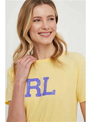 Bavlněné tričko Polo Ralph Lauren žlutá barva 211910130