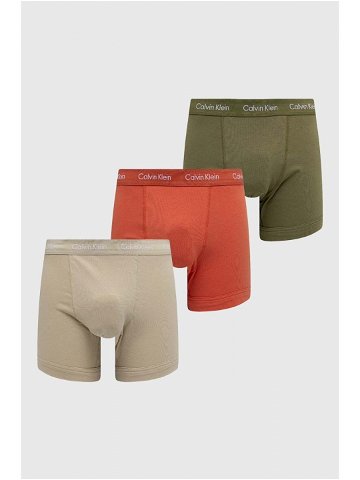 Boxerky Calvin Klein Underwear 3-pack pánské zelená barva 0000U2662G