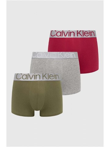 Boxerky Calvin Klein Underwear 3-pack pánské zelená barva 000NB3130A