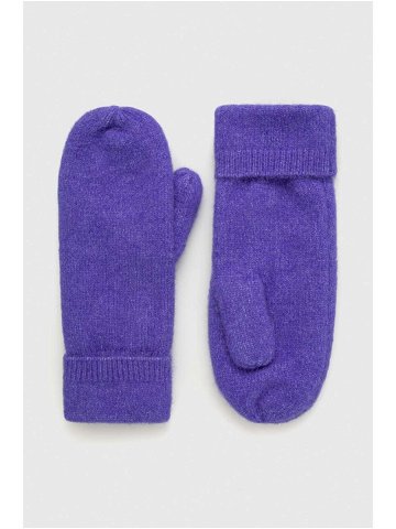Vlněné rukavice Samsoe Samsoe NOR fialová barva F21400680