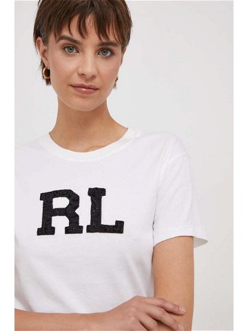 Bavlněné tričko Polo Ralph Lauren bílá barva 211916109