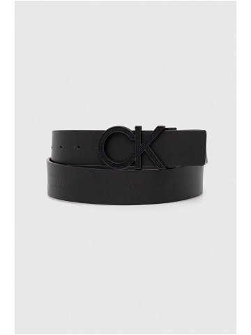 Oboustranný kožený pásek Calvin Klein pánský černá barva K50K511336