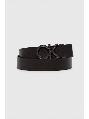 Oboustranný kožený pásek Calvin Klein pánský černá barva