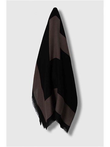 Šátek Tommy Hilfiger černá barva vzorovaný AW0AW15792