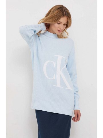 Bavlněný svetr Calvin Klein Jeans s pologolfem
