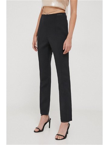 Kalhoty Calvin Klein Jeans dámské černá barva přiléhavé high waist J20J222608