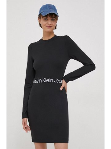 Šaty Calvin Klein Jeans černá barva mini J20J222518