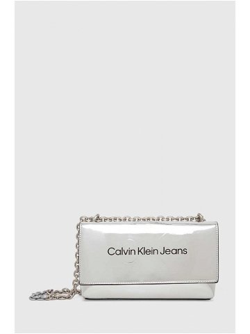 Kabelka Calvin Klein Jeans stříbrná barva K60K611856