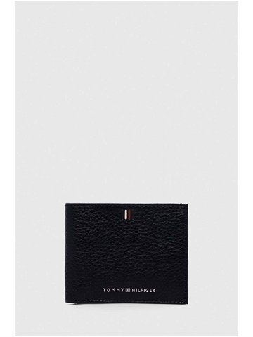 Kožená peněženka Tommy Hilfiger tmavomodrá barva AM0AM11854