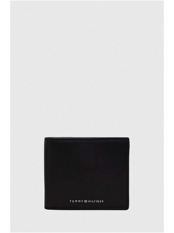 Kožená peněženka Tommy Hilfiger černá barva AM0AM11871