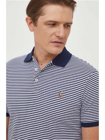 Bavlněné polo tričko Ralph Lauren tmavomodrá barva 710929079